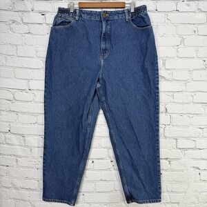 LL Bean Jeans Women's‎ 18 Petite Blue Original Fit Relaxed High Rise Denim 34x28